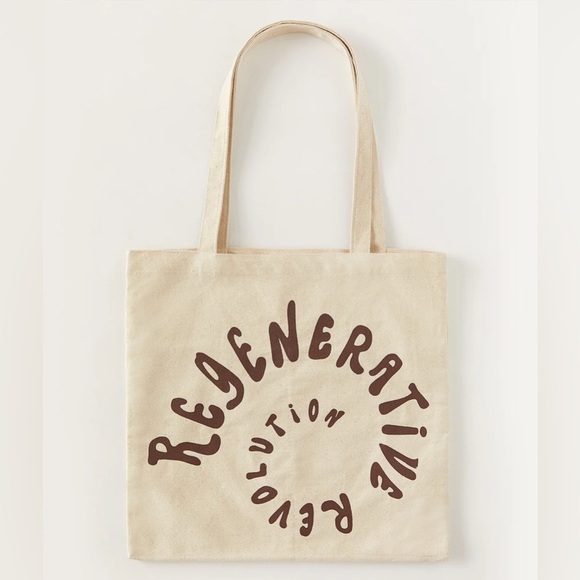 Christy Dawn Handbags - Christy Dawn Regenerative Revolution Canvas Tote Bag Cream and Brown